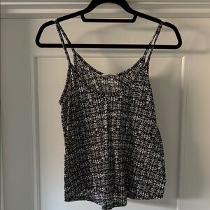 LUSH Black, Tan and White Patterned Women's Tank Top